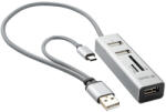 YENKEE YHC 103SR USB 2.0 és USB-C OTG elosztó és kártyaolvasó (45014691)