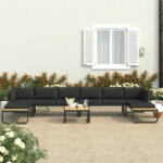 vidaXL Set canapea de grădină colțar cu perne, 5 piese, aluminiu, WPC (48655) - comfy