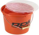 ROK Fishing Rok Round Bait Bucket kerek csalis vödör 13 liter fedél+belső tálca narancs (ROK030221)