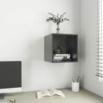 vidaXL Dulap de perete, gri extralucios, 37x37x37 cm, PAL (805468) Raft