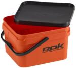 ROK Fishing Square Bait Bucket szögletes csalis vödör fedéllel 10 liter narancs (ROK030412)