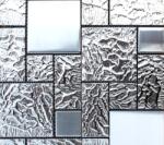 Settimo Mozaic sticla argintiu cu insertii metalice GL007 (MI049)