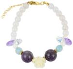 Pami Accessories Bratara de dama cu cristale si perle, BC-60, 16+3 cm, Multicolor