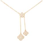 Pami Accessories Colier cu stasuri zirconiu, placat cu aur roz, 40 + 7 cm, CLC-150, Auriu roze