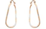 Pami Accessories Cercei dama ondulati placati cu aur, CCC-20, 4x1.8 cm, Argintiu/Auriu roze