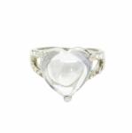 Pami Accessories Inel cu inima si strasuri zirconiu, argintiu, 17.2 mm