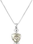 Pami Accessories Colier cu cristal Swarovski, placat cu aur alb, 41 + 5 cm, CLC-80, Argintiu/Bej