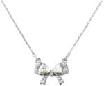 Pami Accessories Colier funda cu cristale Swarovski placat cu aur alb, CLC-90, 40 + 5 cm, Argintiu