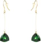 Pami Accessories Cercei dama cu cristal Swarovski triunghi, placati cu aur, 5x1.2 cm, CCC-90, Auriu/Verde