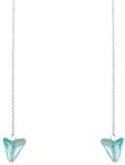 Pami Accessories Cercei dama cu cristal Swarovski inimioara, 8x1.1 cm, CCC-60, Bleu