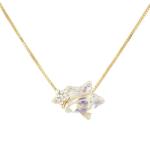 Pami Accessories Colier stele cristale Swarovski placat cu aur, CLC-100, 38 + 3 cm, Auriu
