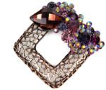 Pami Accessories Brosa dama vintage cu cristale, mov