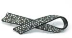 Pami Accessories Clama de par cu cristale Swarovski, panglica, negru