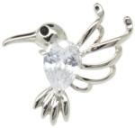 Pami Accessories Brosa placata cu rodiu, cu cristale Swarovski, colibri