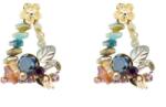 Pami Accessories Cercei handmade triunghi cu cristale si floricica, CCF-50, multicolor