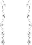 Pami Accessories Cercei dama cu cristale Swarovski, placati cu aur alb, 7x0.6 cm, CCC-40, Argintiu