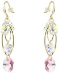 Pami Accessories Cercei dama cu cristale Swarovski, placati cu aur, 5.5 x 1.2 cm, Roz