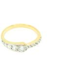 Pami Accessories Inel placat cu aur Kimberly, 18 mm, IC-30, Argintiu/Auriu