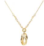 Pami Accessories Colier cu cristal Swarovski asimetric placat cu aur, CLC-90, 40 + 5 cm, Auriu