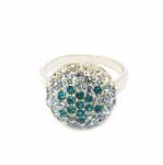 Pami Accessories Inel cu strasuri zirconiu, bleu, 18 mm