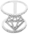 Pami Accessories Inel placat cu aur alb Juanita, 18 mm, IC-100, Argintiu