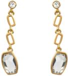 Pami Accessories Cercei dama cristal Swarovski oval, placati cu aur roz, 4.7 x 1 cm, Auriu roze