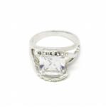 Pami Accessories Inel cu cristal Swarovski si strasuri zirconiu, argintiu, 18 mm