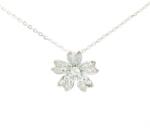 Pami Accessories Colier argint 925 rodiat Pami, cu pandantiv floare, cu stras din zirconiu, argintiu