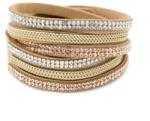 Pami Accessories Bratara piele intoarsa cu strasuri, BF-50-maro-3