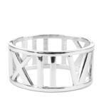 Pami Accessories Bratara de dama fixa cu cifre romane, BC-60, 18 cm, Auriu/Argintiu