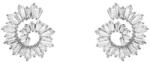 Pami Accessories Cercei dama spirala cu cristale zirconiu, placati cu aur alb, 1.8 x 1.7 cm, Argintiu