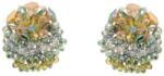 Pami Accessories Cercei handmade cu cristale si floricica, CCF-50, multicolor