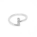 Pami Accessories Inel placat cu aur alb Tammy, 16 mm, IC-50, Argintiu