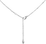 Pami Accessories Colier cu cristal Swarovski placat cu aur alb, CLC-60, 40 + 5 cm, Argintiu/Bej