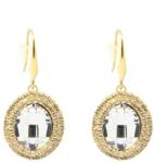 Pami Accessories Cercei placati cu rodiu/aur 14k, cu cristal Swarovski