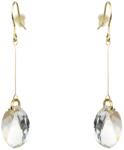 Pami Accessories Cercei dama lungi cu cristal Swarovski oval, placati cu aur, 5.5 x 1.4 cm, Auriu