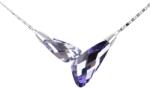 Pami Accessories Colier cu doua cristale Swarovski, placat cu aur alb, 37 + 3 cm, CLC-150, Argintiu/Mov