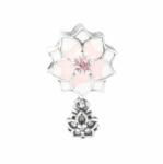 Pami Accessories Talisman 2 flori roz Argint S925 cu cristale zirconiu