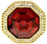 Pami Accessories Inel placat cu aur Crystal, 18 mm, IC-70, Rosu/Auriu