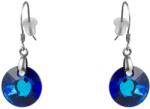 Pami Accessories Cercei dama Argint 925 cu cristal Swarovski, 3 x 1.2 cm, Albastru