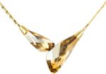 Pami Accessories Colier cu doua cristale Swarovski, placat cu aur, 37 + 3 cm, CLC-150, Auriu