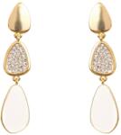 Pami Accessories Cercei dama Tania placati cu aur, CCC-30, 6x1.3 cm, Crem