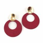 Pami Accessories Cercei din lemn Pami, JD1218-465, 8x7 cm, Rosu