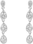 Pami Accessories Cercei dama cu cristale Swarovski lacrima, placati cu aur alb, 4.5 x 0.7 cm, Argintiu