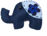 Pami Accessories Brosa dama handmade elefant cu foare, 7, 5x5 cm, bleumarin