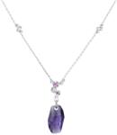 Pami Accessories Colier cu cristal Swarovski placat cu aur alb, CLC-90, 37 + 3 cm, Mov