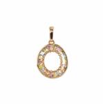Pami Accessories Pandantiv placat cu aur roz 14k, cu element zirconiu, oval, multicolor