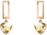 Pami Accessories Cercei dama dreptunghi cu cristal Swarovski, 3.3x1.2 cm, CCC-90, Auriu roze/Bej
