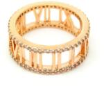 Pami Accessories Inel placat cu aur roz cifre romane, 17.2 mm, IC-70, Auriu roze