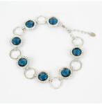 Pami Accessories Bratara de dama cu cristale rotunde, BC-160, 16+3 cm, Albastru